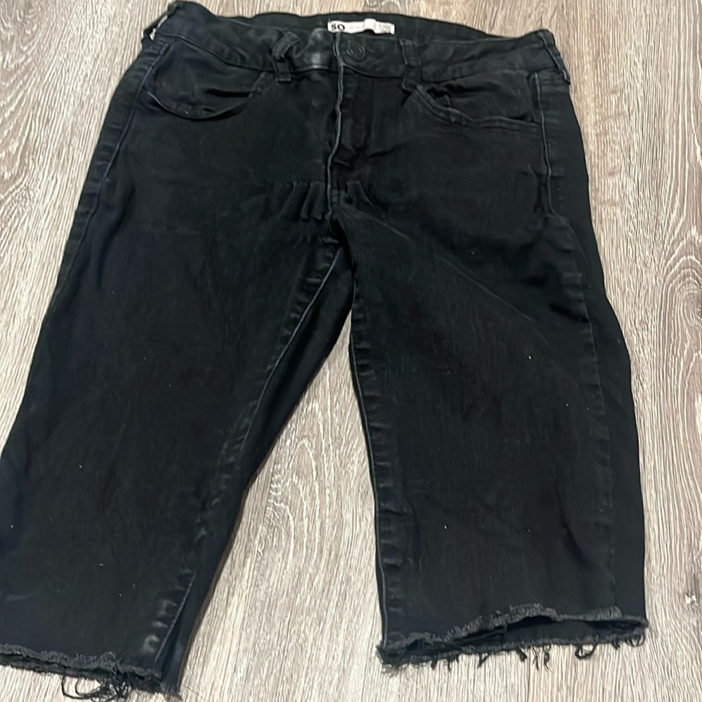 Black jean short